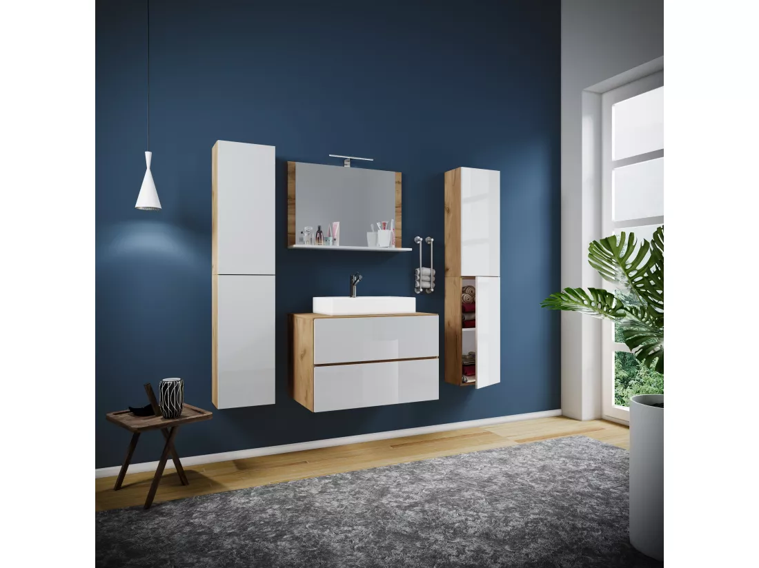 Plan de toilette 5 pièces Lavabo Lendas XL