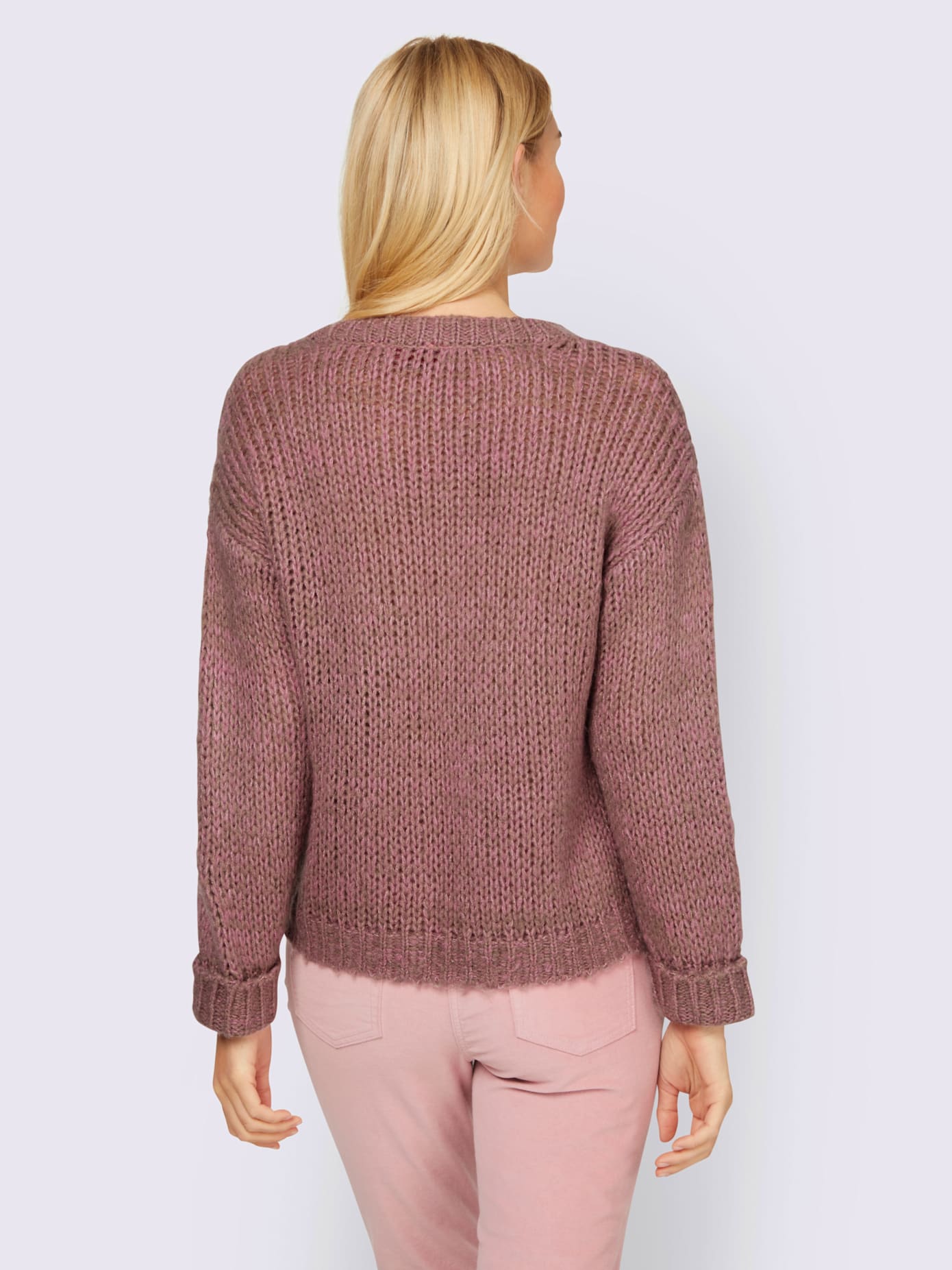 Pull aspect chiné à deux couleurs