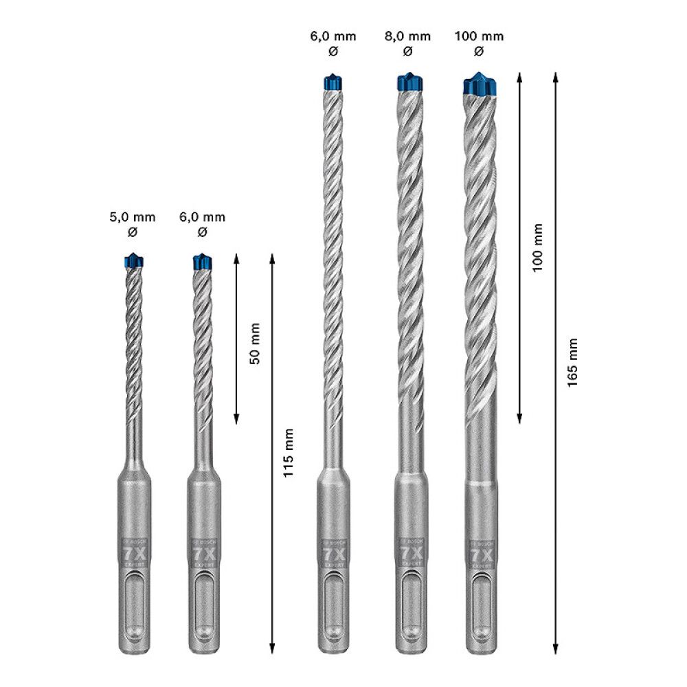 HAMMERBORSET BOSCH PROFESSIONAL SDS-PLUS 5-10MM 5 DELER