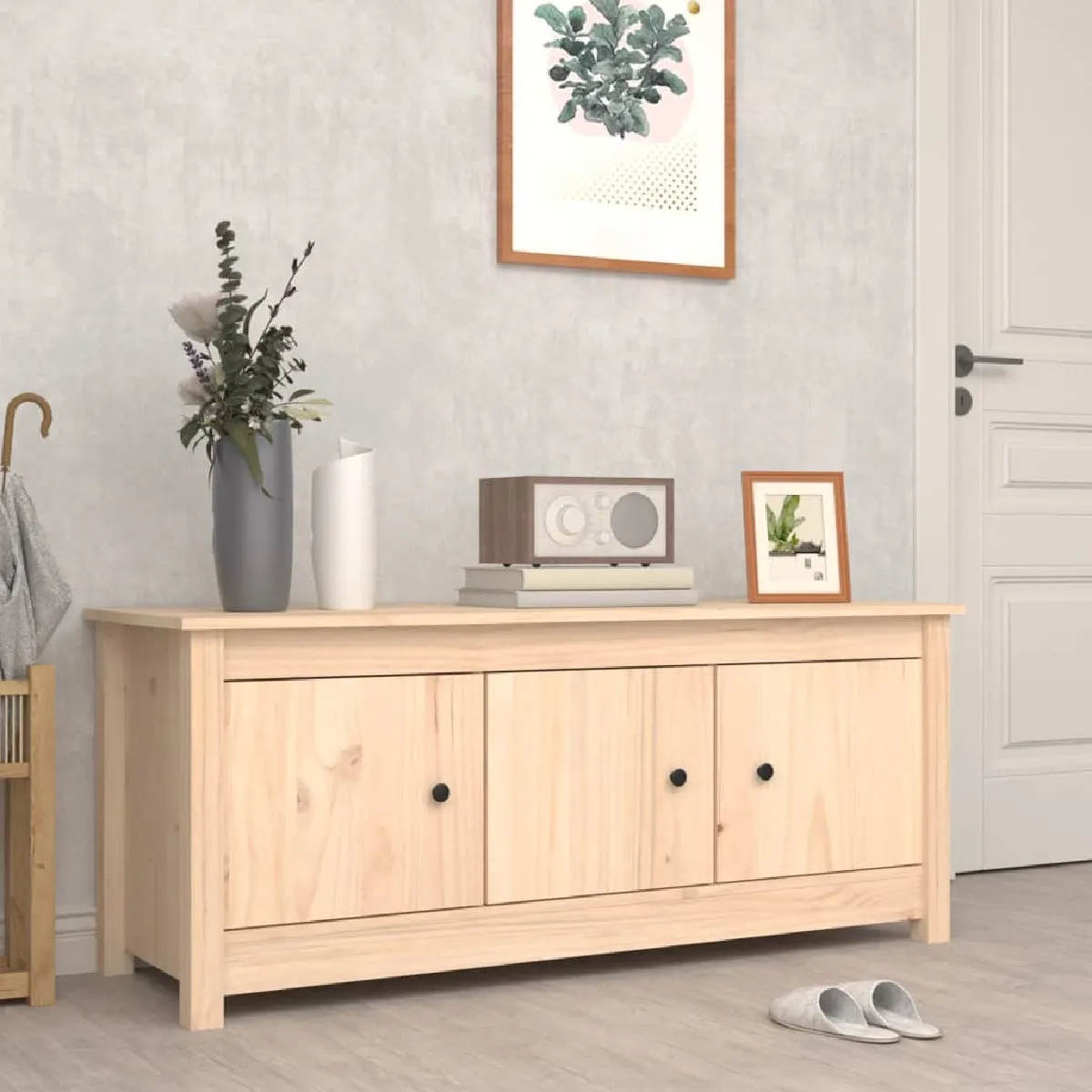 vidaXL Armoire à chaussures pin massif