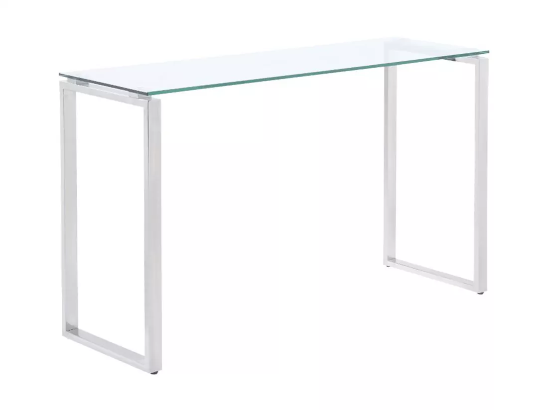 Console FREYA - Verre trempé & métal chromé