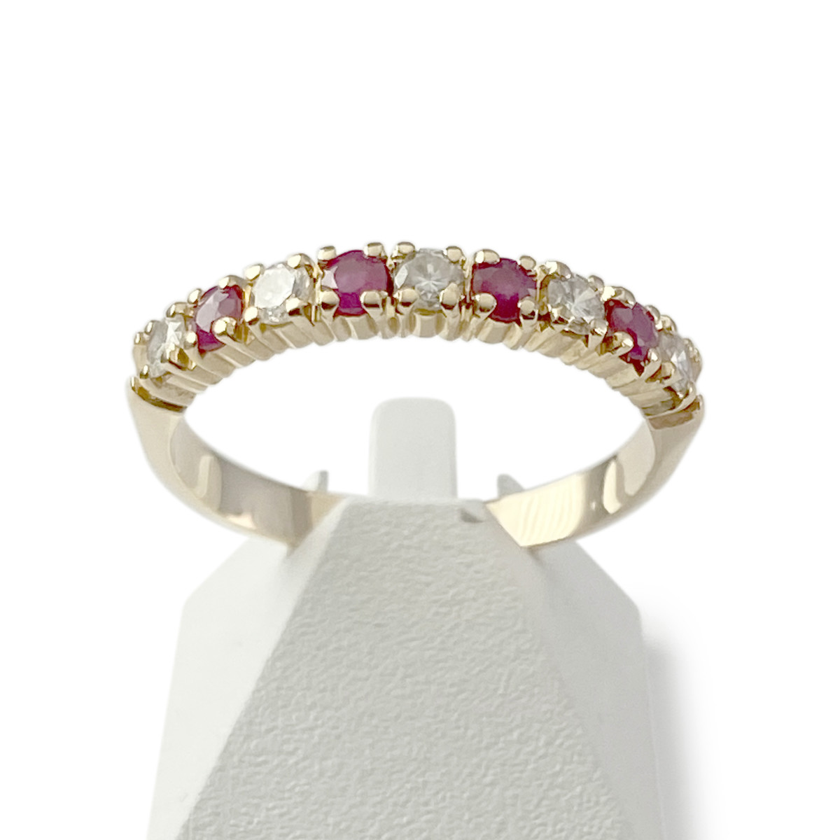 Bague d'occasion or 750 jaune diamants rubis