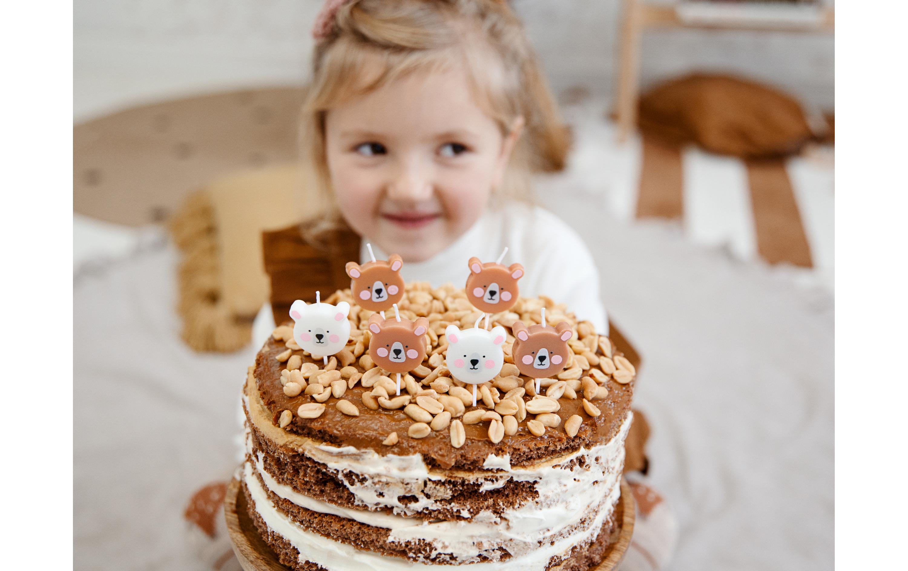 Kerze Teddybär 6 StückGeburtstagskerzen