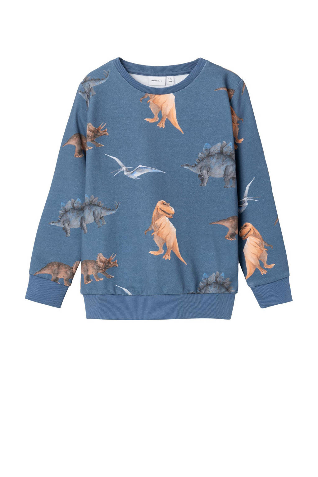NAME IT sweater NMMNODINO met dierenprint blauw