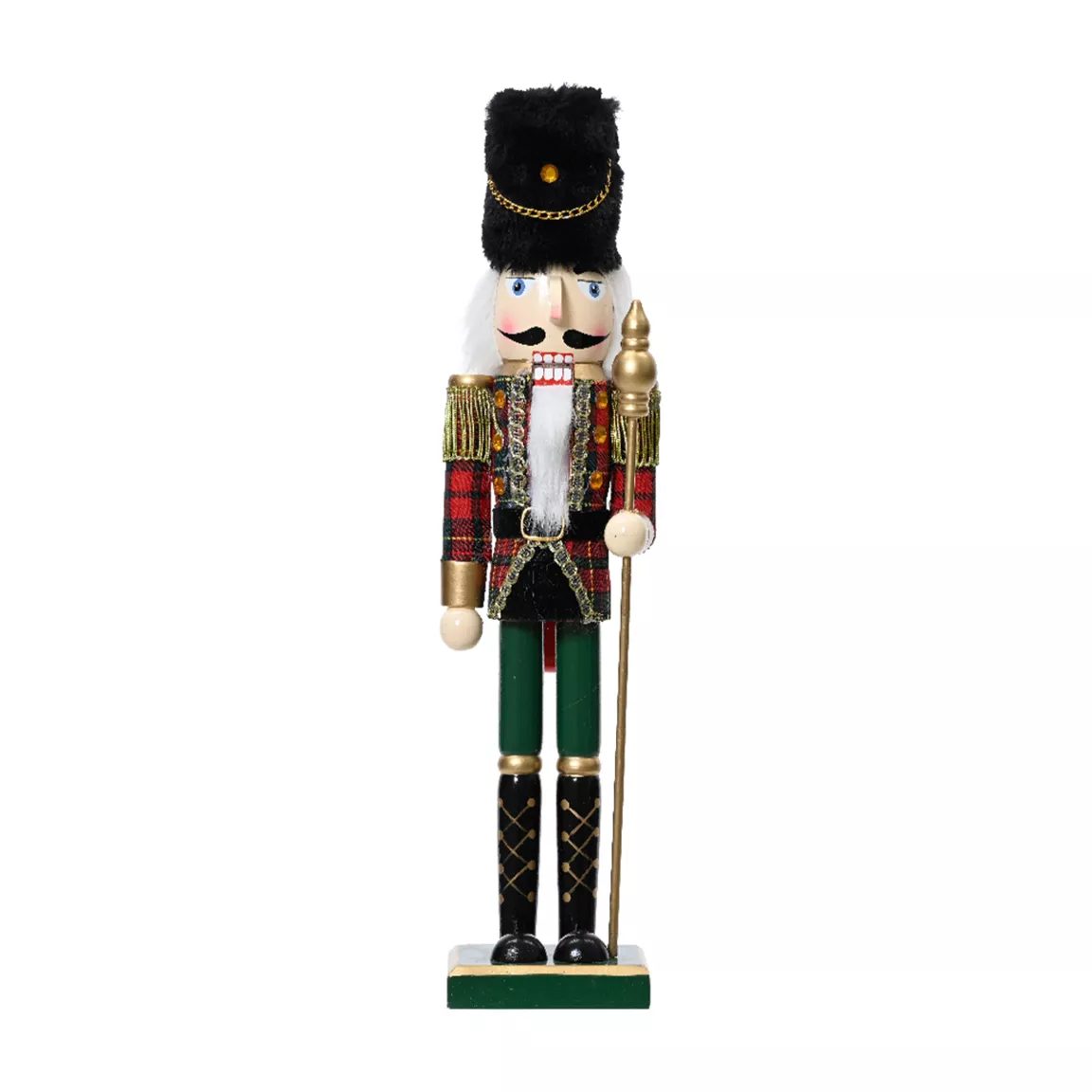 Soldat Casse-noisette en bois (H38 cm) Ernest et Toque d'ours