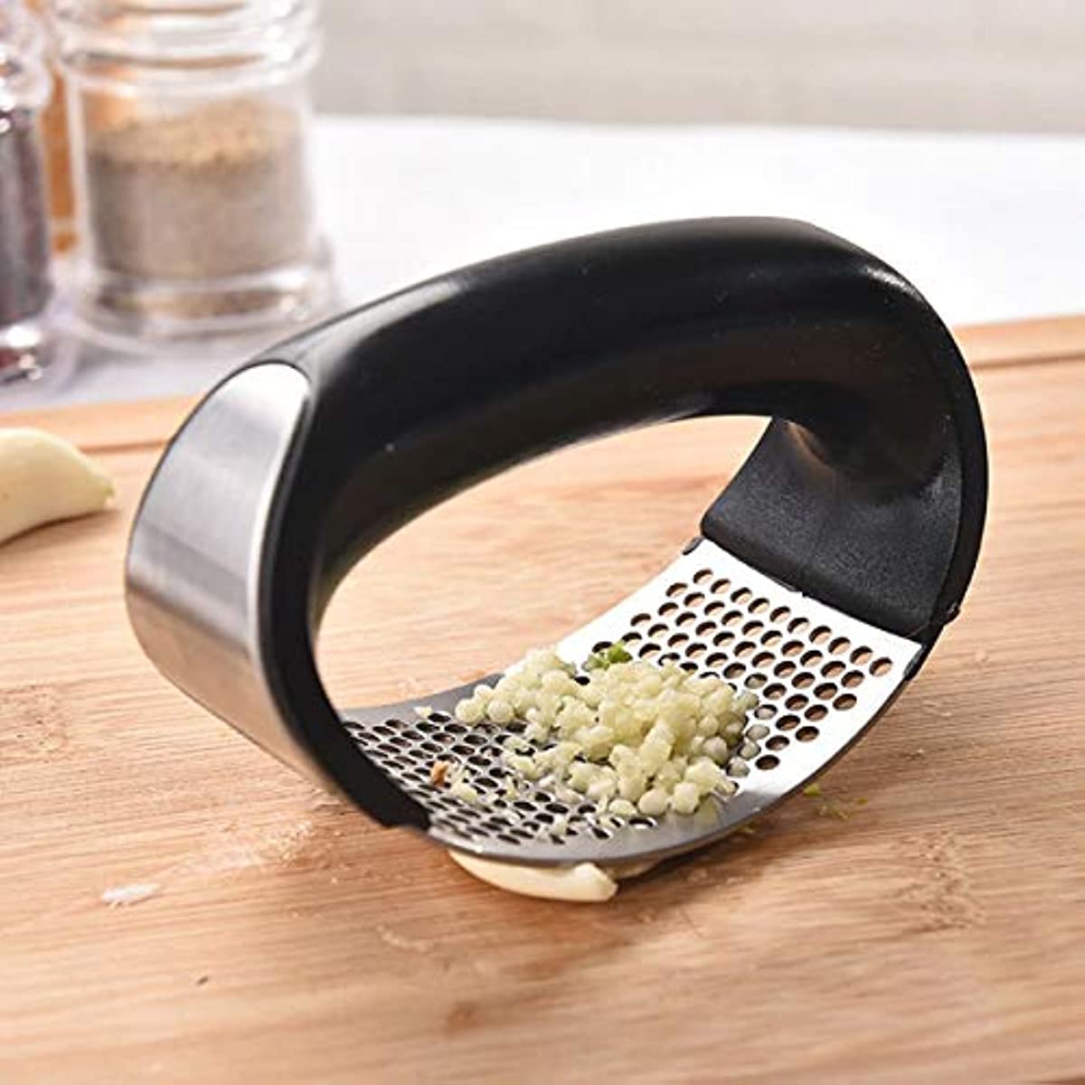 Espremedor Amassador de Alho em A&ccedil;o Inox e ABS