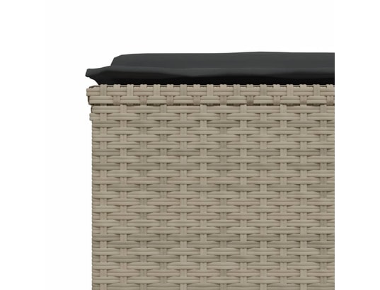 VIDAXL - Pouf Tabourets de jardin avec coussins lot de 4 gris clair rotin