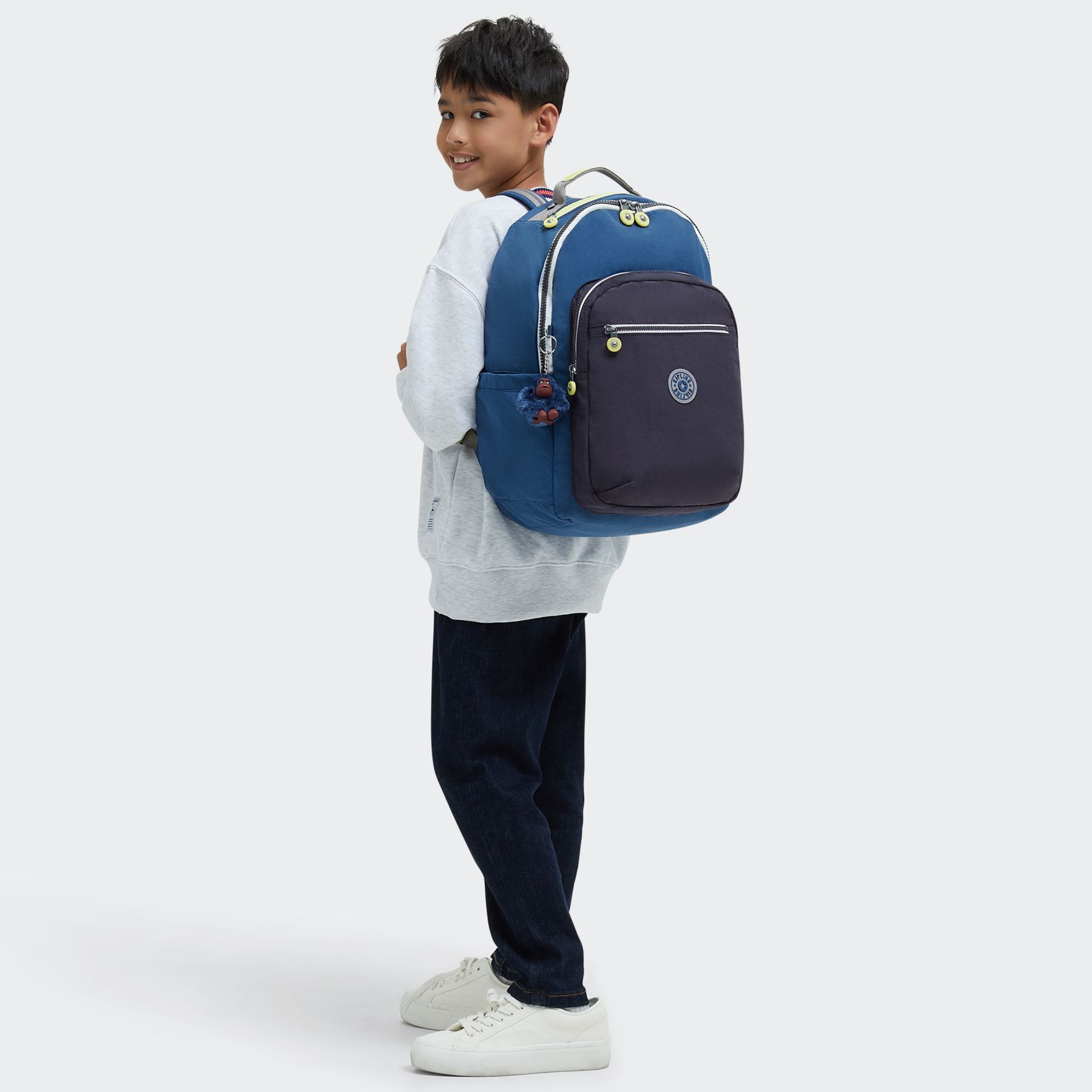 SEOUL Grand Sac à Dos avec Protection pour Ordinateur Portable - Fantasy Blue Block