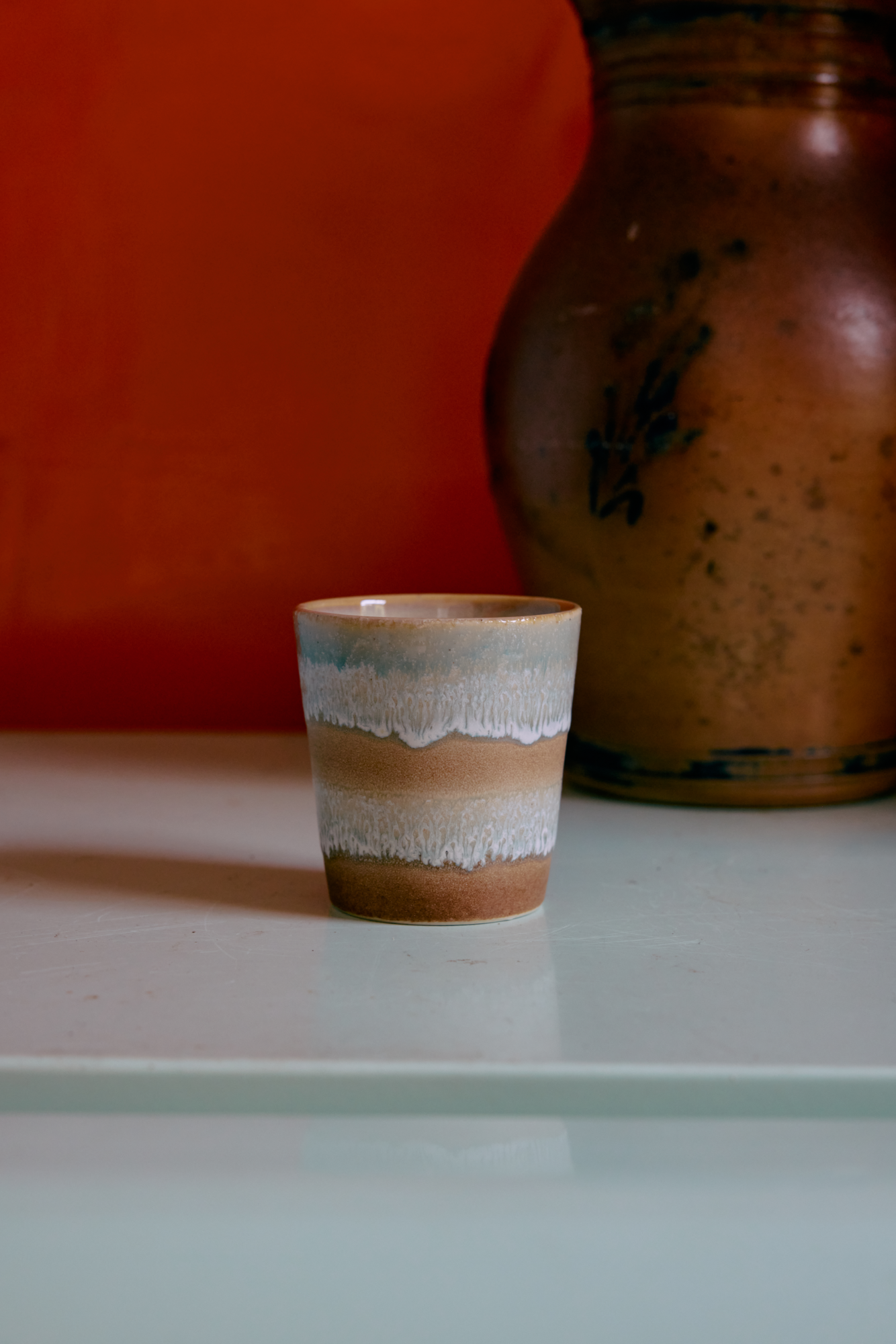 Servies 70's Ceramics koffie mok Pop art - set van 4