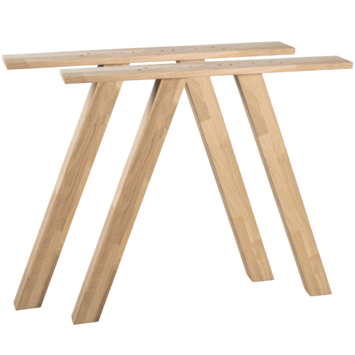 WOOOD tafelpoot Tablo 3-standenpoot vierkant eiken set 2 stuks