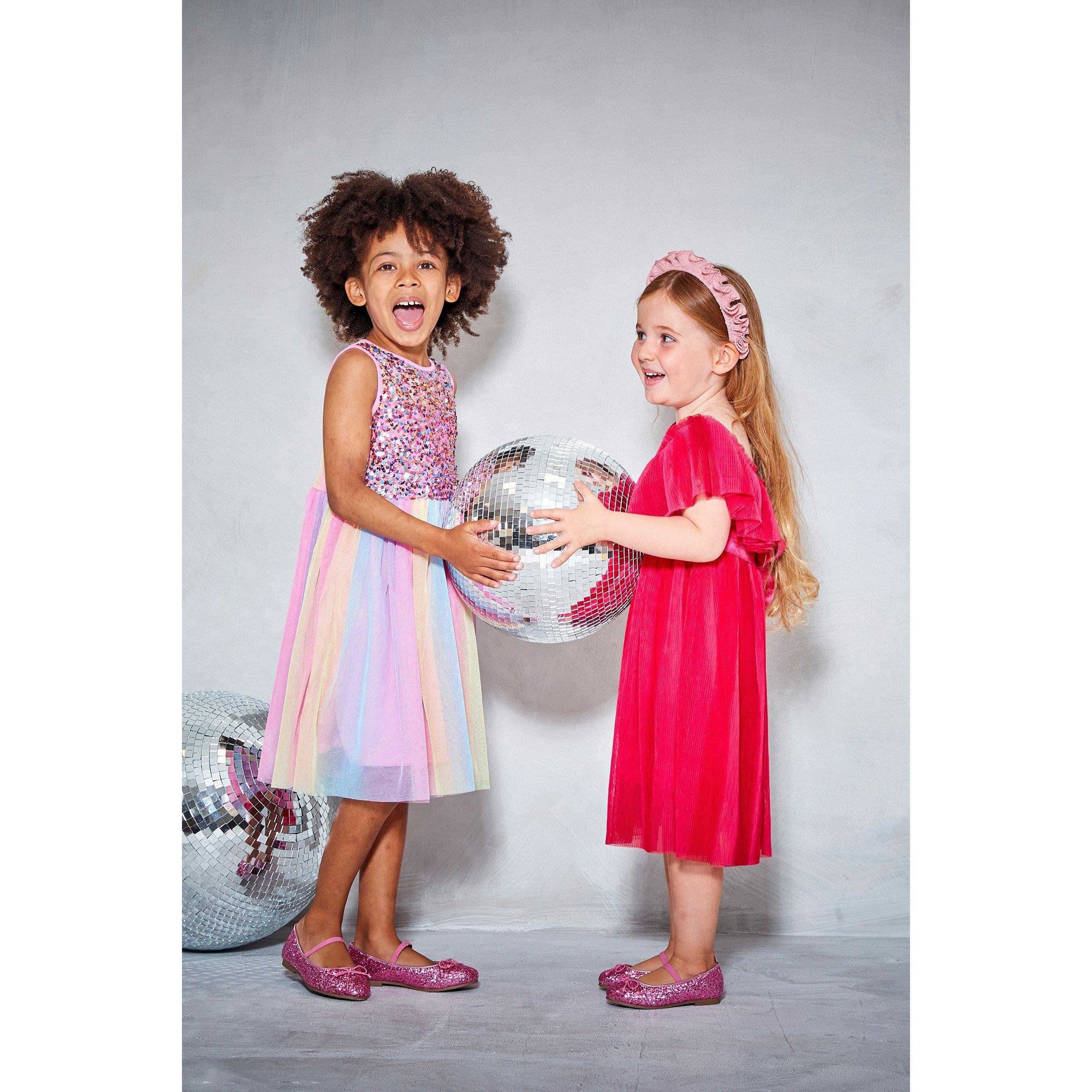 Be You Studio Younger Girls Sequin Tulle Party Dress