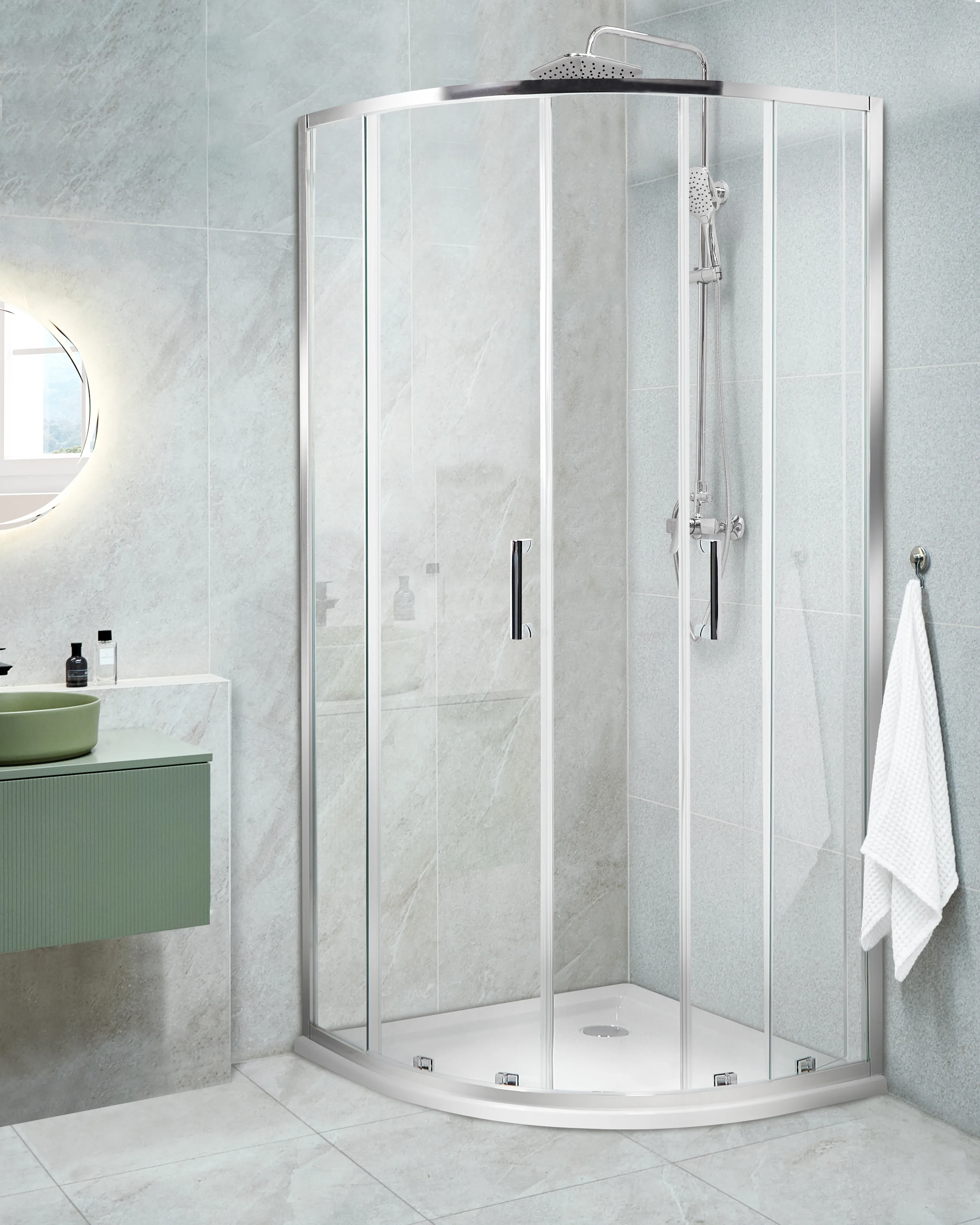 Douchecabine JUKATAN 90 x 90 x 185 cm Zilver