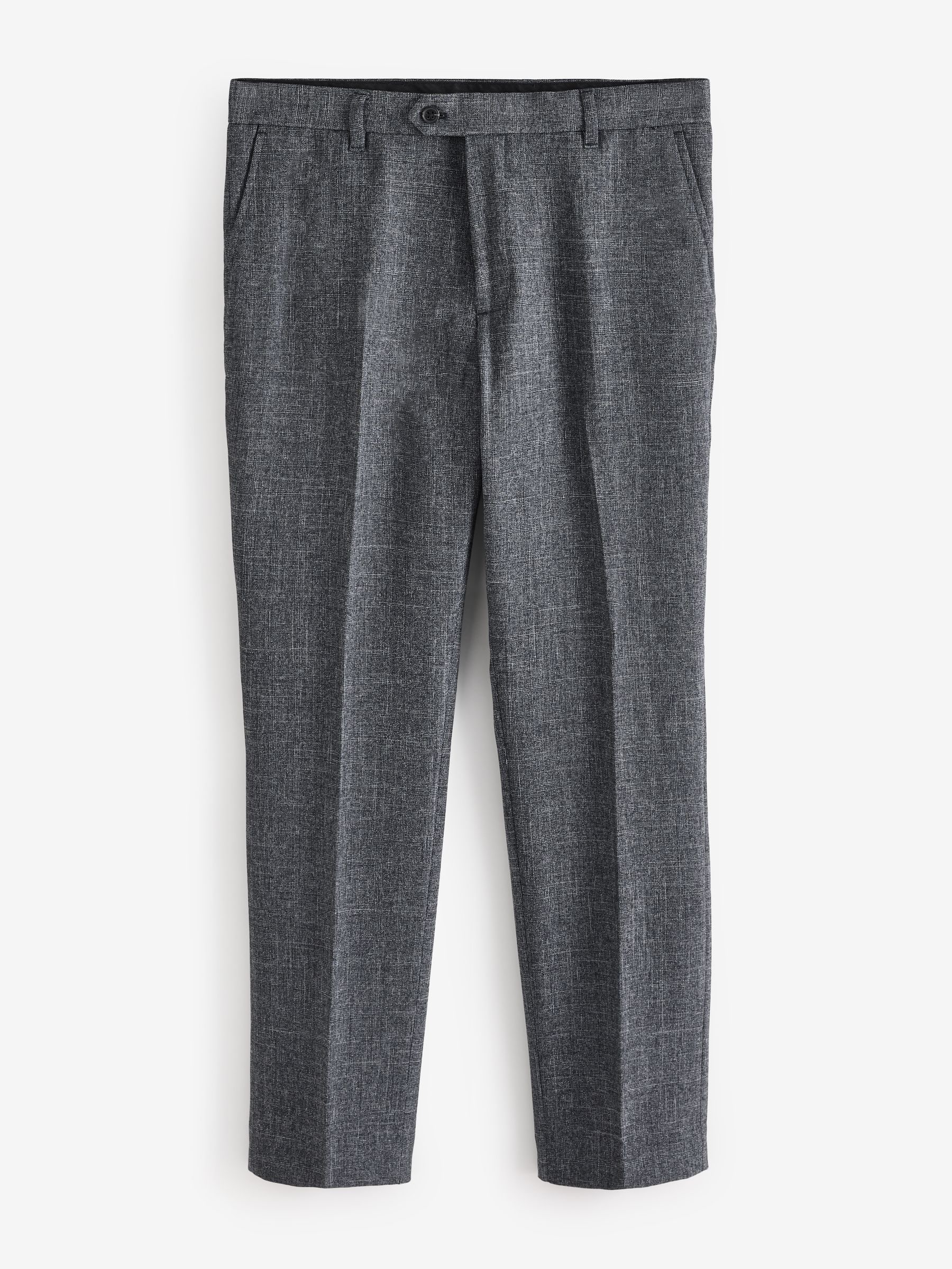 Donkerblauw - Slim Fit - Geruite modieuze broek