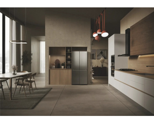 HAIER HCR3818ENMM Multi Door koel-vriescombinatie, BxHxD 83,3 x 181,5 x 65 cm, Koelvak 311 l, Vriesvak 156 l, roestvrij staal