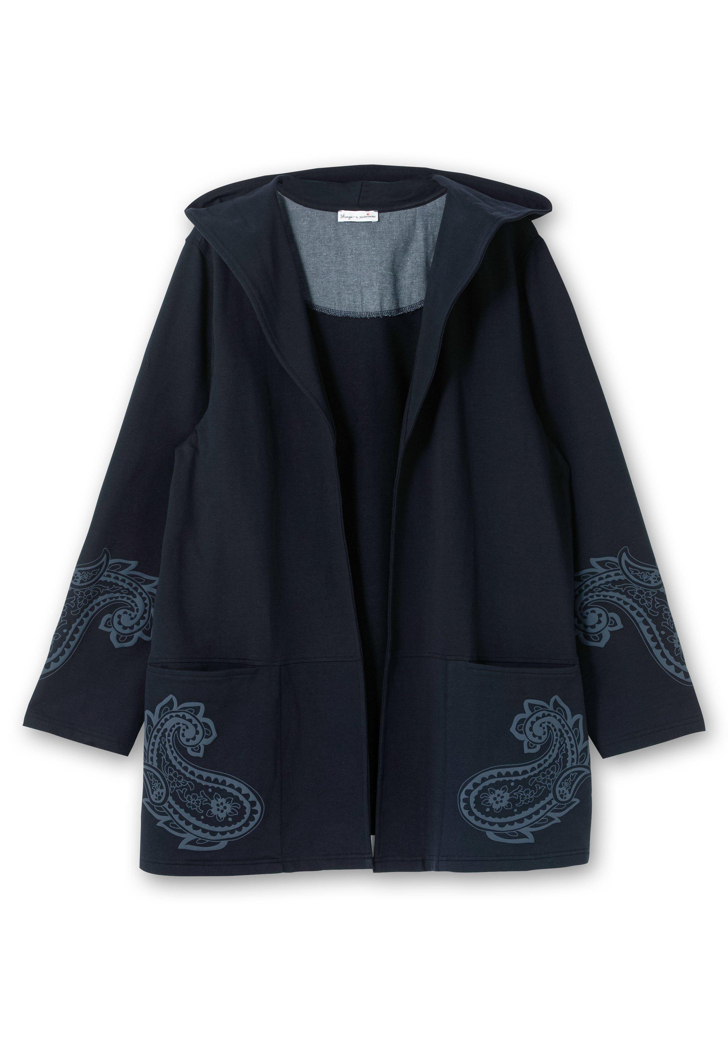 Leichte Kapuzensweatjacke mit Paisleydruck
