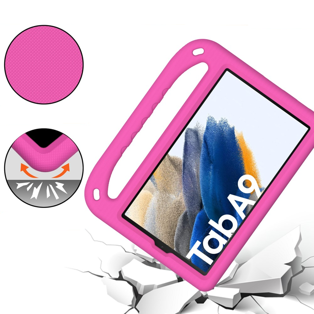 Samsung Galaxy Tab A11 / A9 Stossfeste Kinder Schaumstoff Hülle mit Griff   Kickstand - Pink