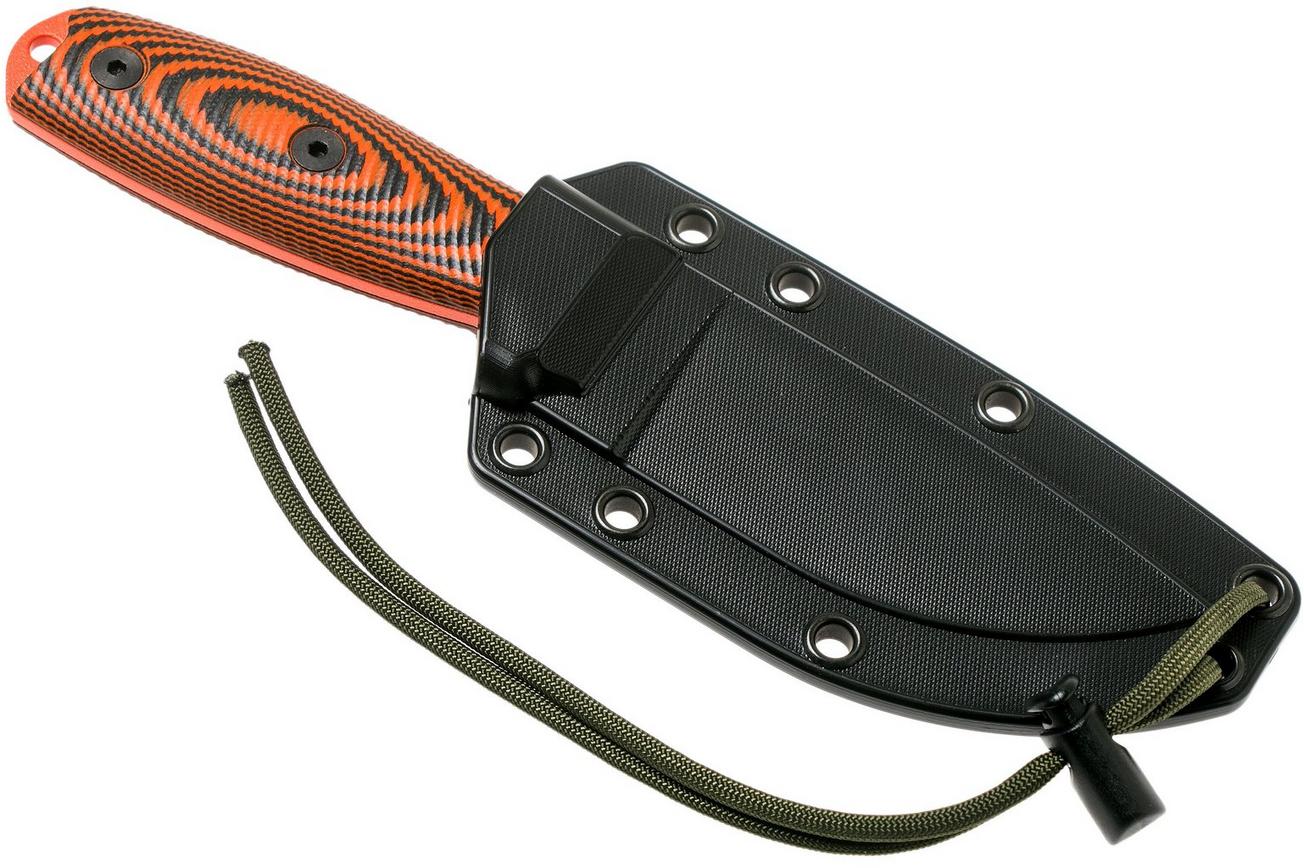 ESEE Model 3 Orange Blade 3D Orange-Black G10 survivalmes 3PMOR-006 zwarte schede   riemclip