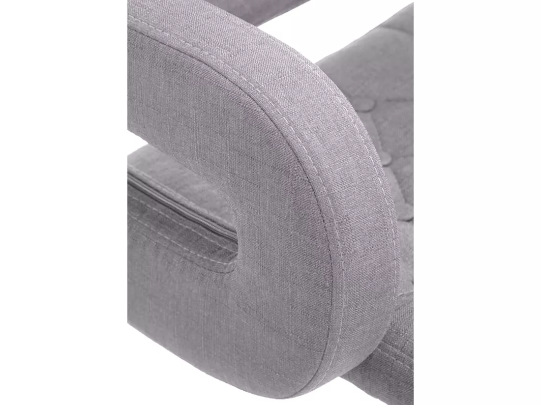 Chaise de bureau - Tissu & Métal chromé - Gris - Dublin