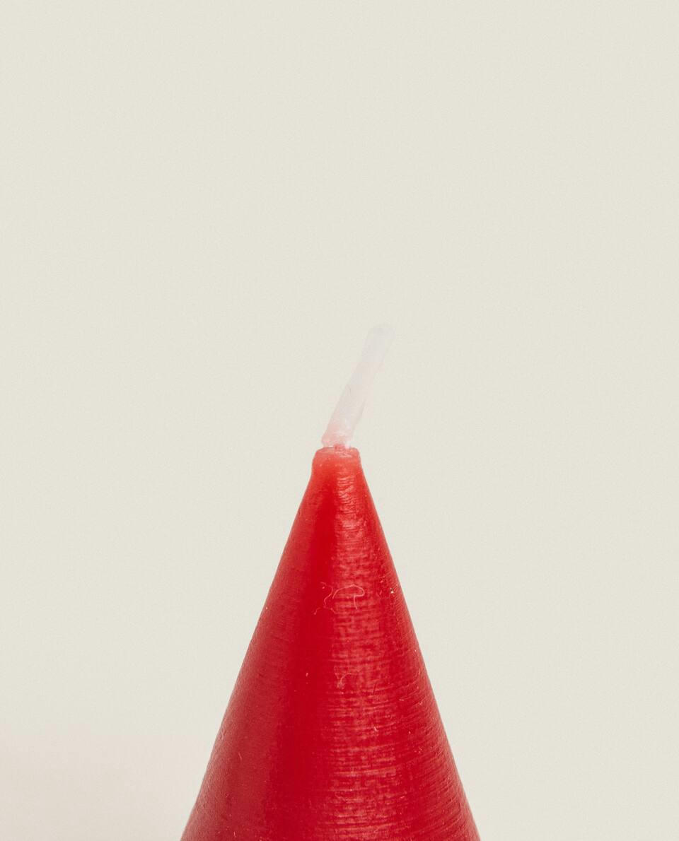 PACOTE DE VELAS DECORATIVAS DE NATAL EM FORMATO DE CONE (PACOTE COM 6)
