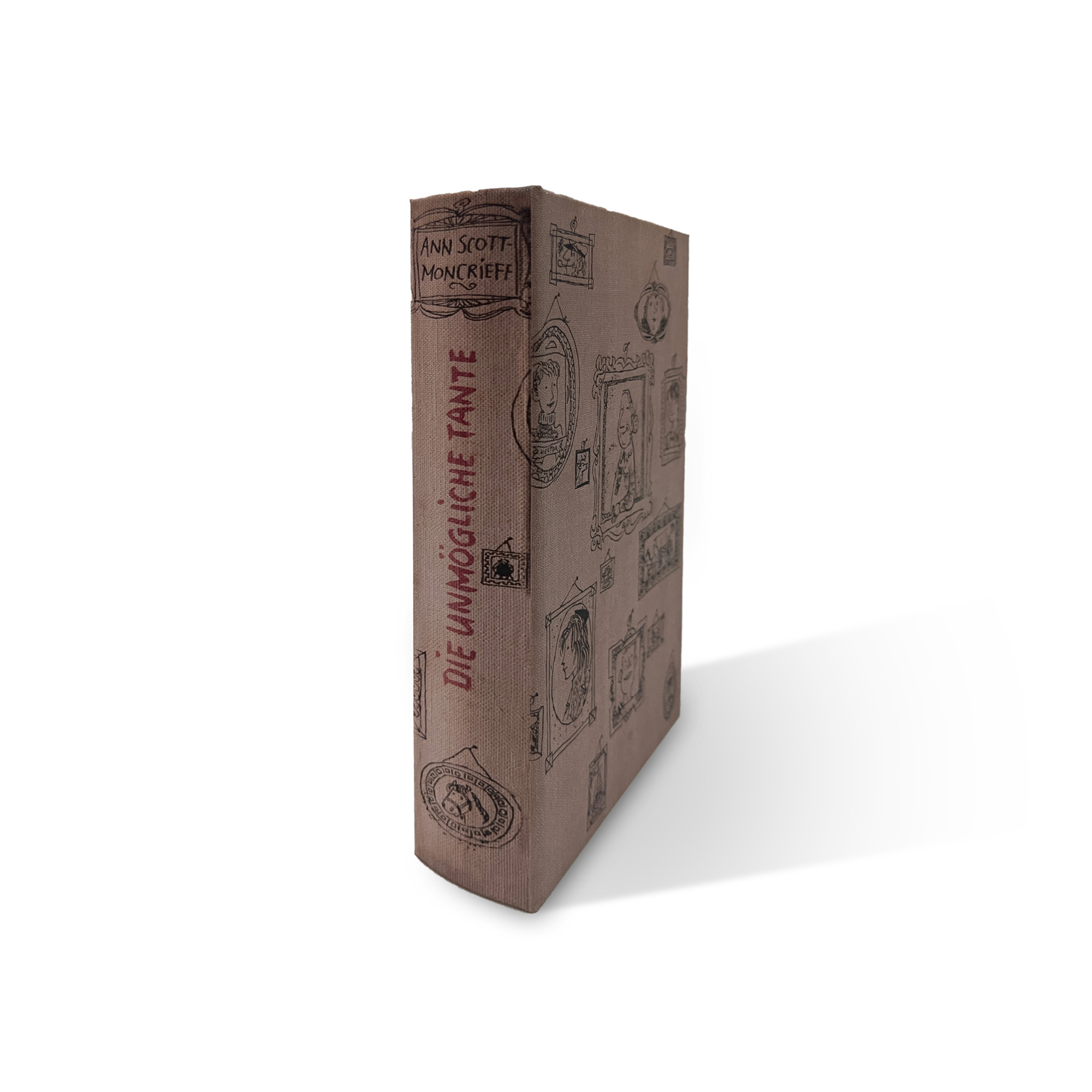 Buchhülle 'Die unmögliche Tante' mit Schließfach, braun, H 21 cm, B 13 cm, L 5 cm von fischer's lagerhaus