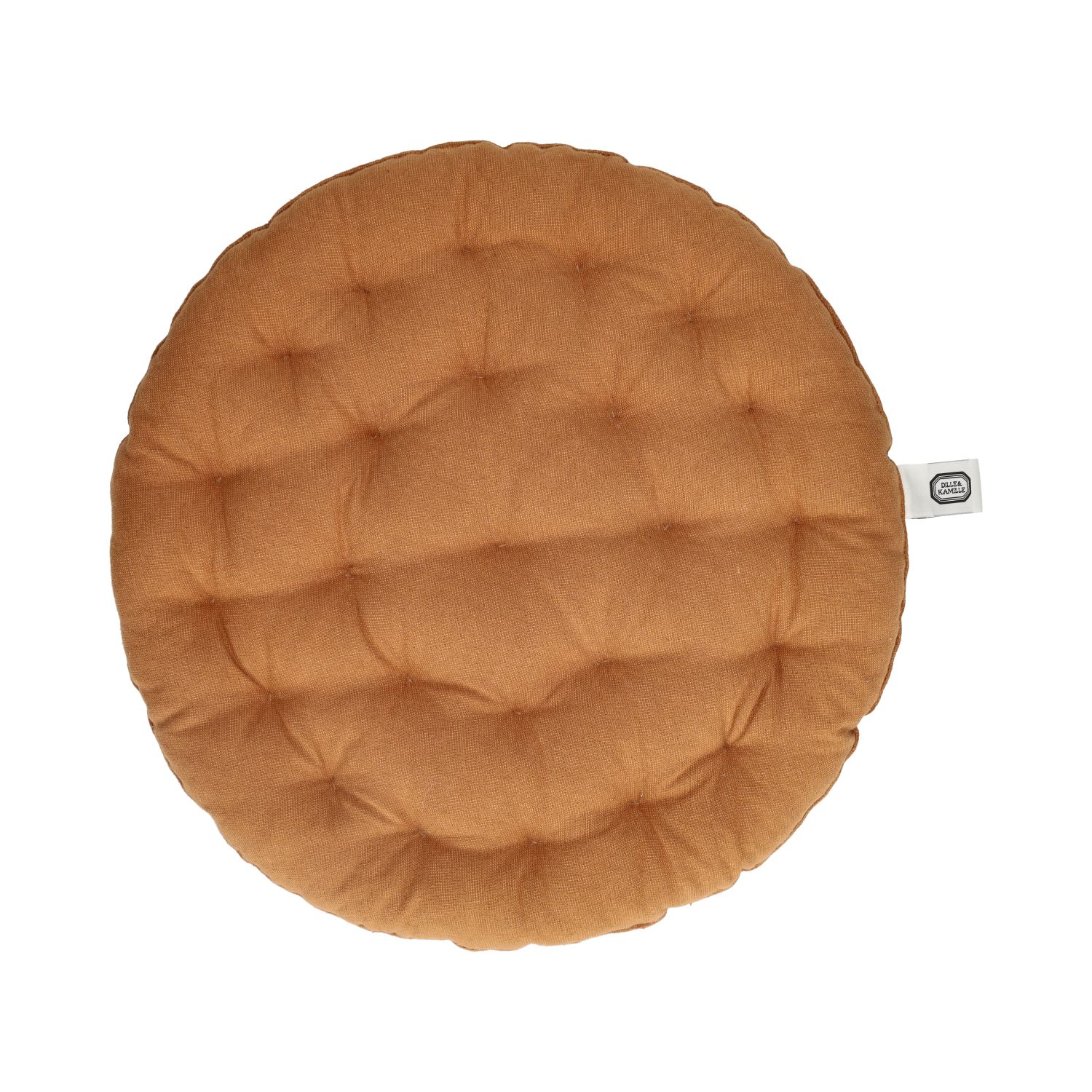 Stoelkussen, bio-katoen, amandelbruin, Ø40 cm