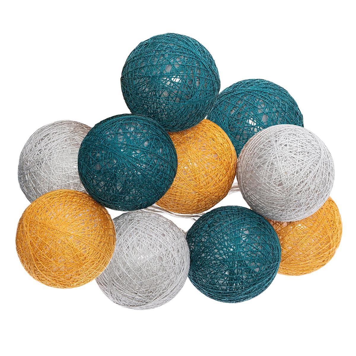 GUIRLANDE LED PILE 10 BOULES TROPI D.6CM