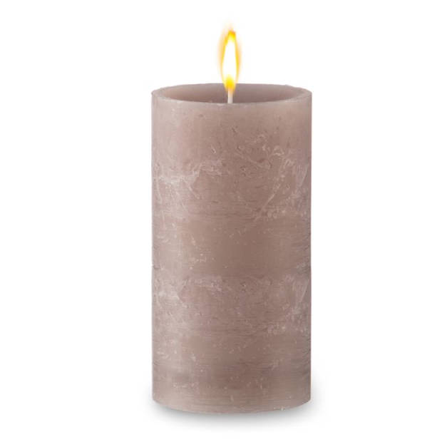 Blokker Rustieke Cilinderkaars - 7x13 cm - Beige