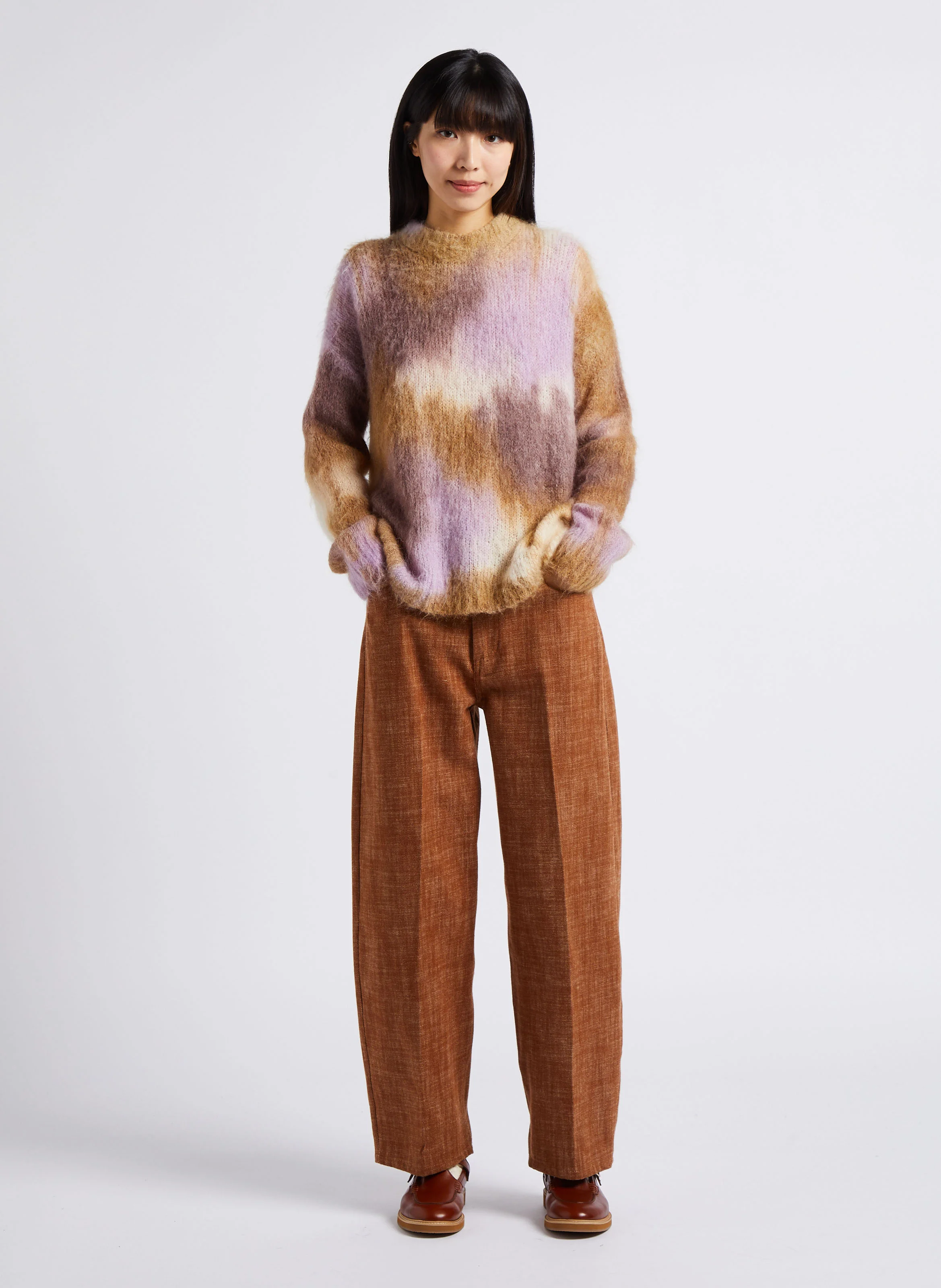 CORTINA - Pantalon large en coton | Marron