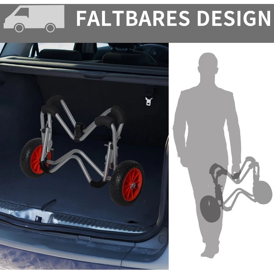 HOMCOM Bootswagen klappbar silber