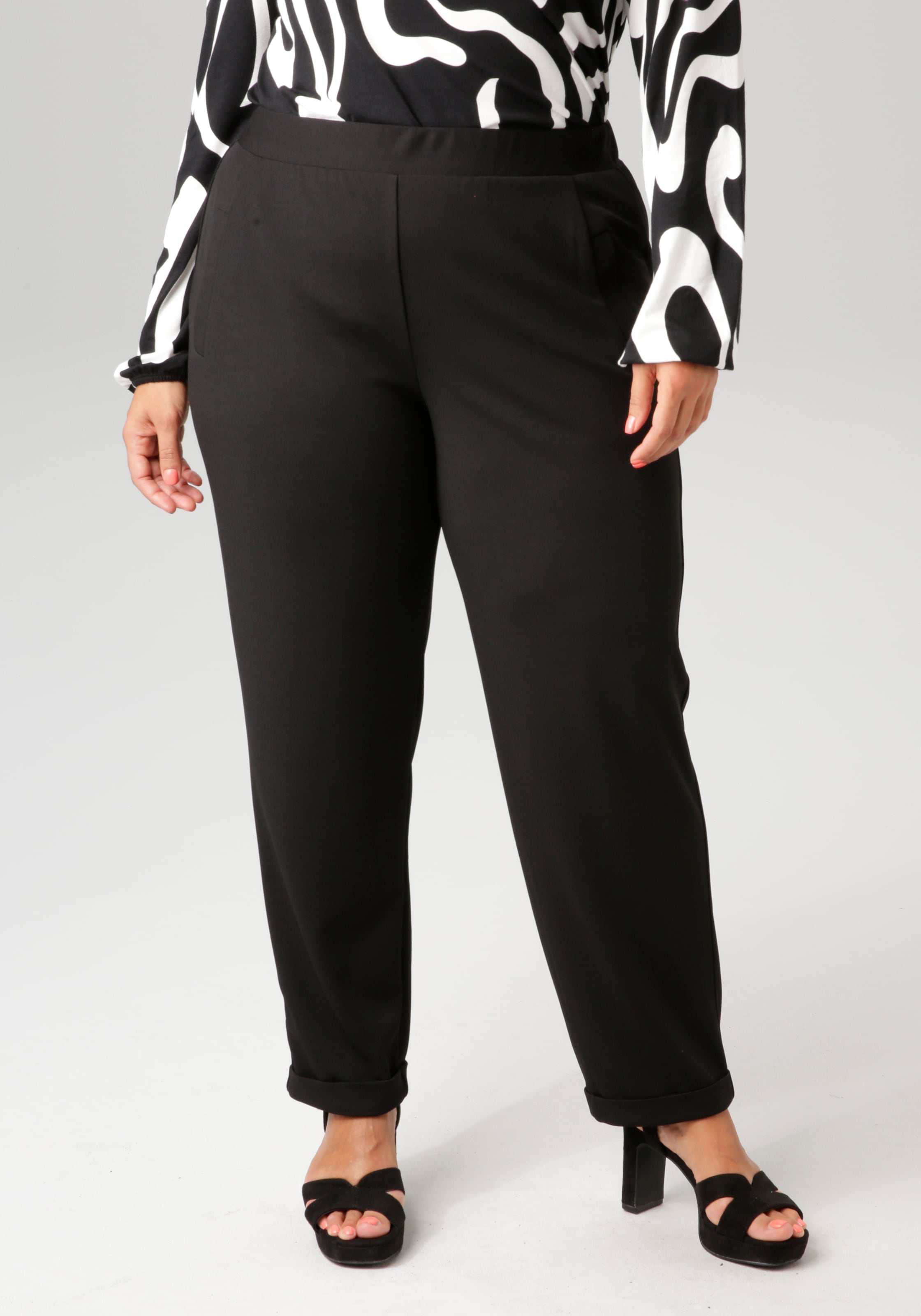 Aniston PLUS Schlupfhose  aus elastischer Scuba-Crepé-Qualität