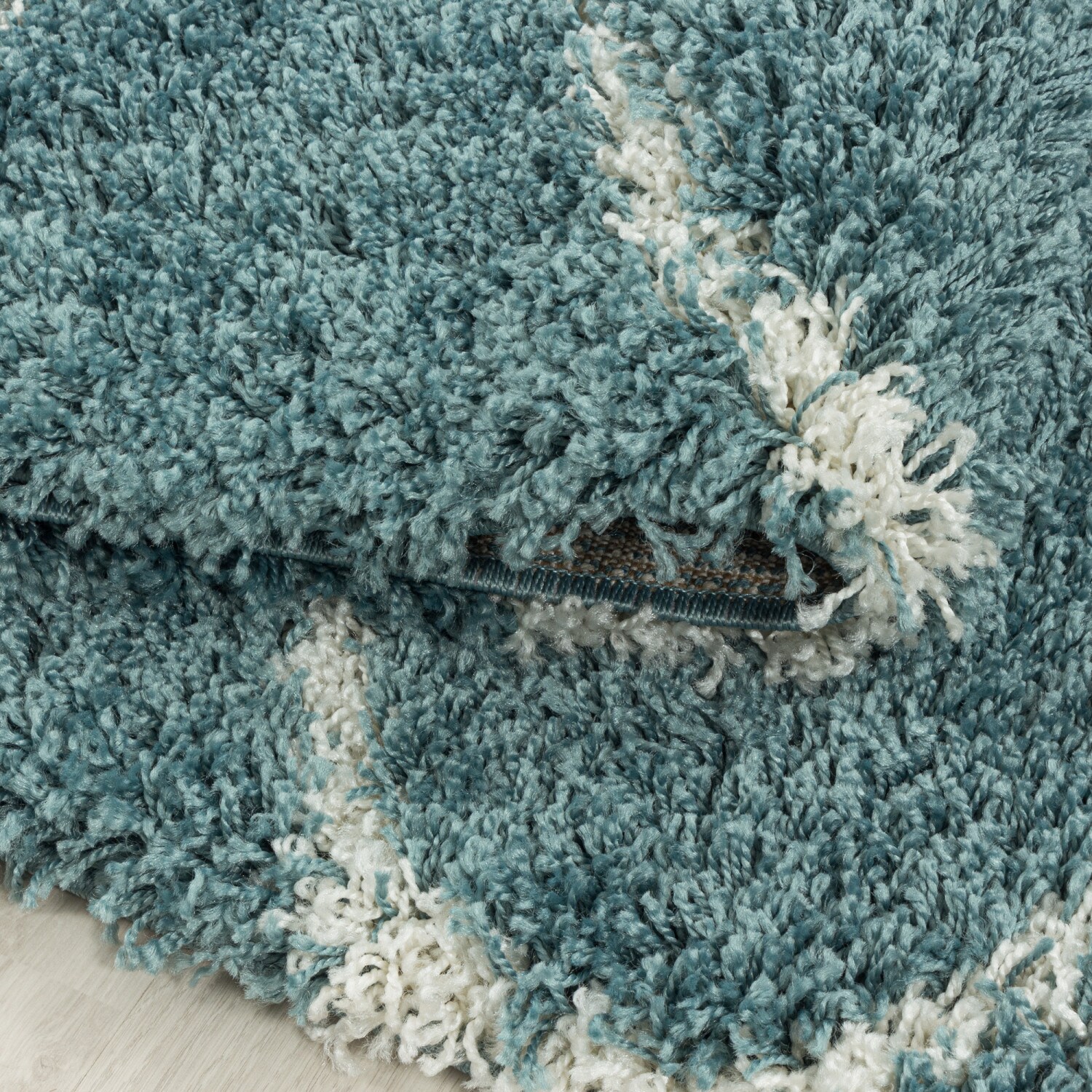 Stilvoller Runde Designer Hochflor Teppich | Skandinavisches Flair