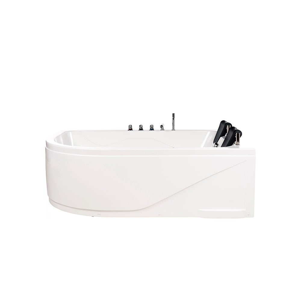 Home Deluxe - Whirlpool - BLUE OCEAN XL Links, Wit, Afmetingen: 180 x 120 x 65 cm - incl. nekkussen, fittingen en whirlpoolpomp | Whirlpool voor 2 personen, Indoor SPA, Hoekbad