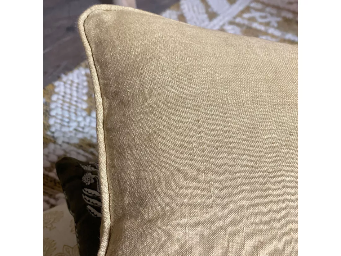 Now's Home - Coussin Carre En Lin Coloris Camel 40x40cm Nyl