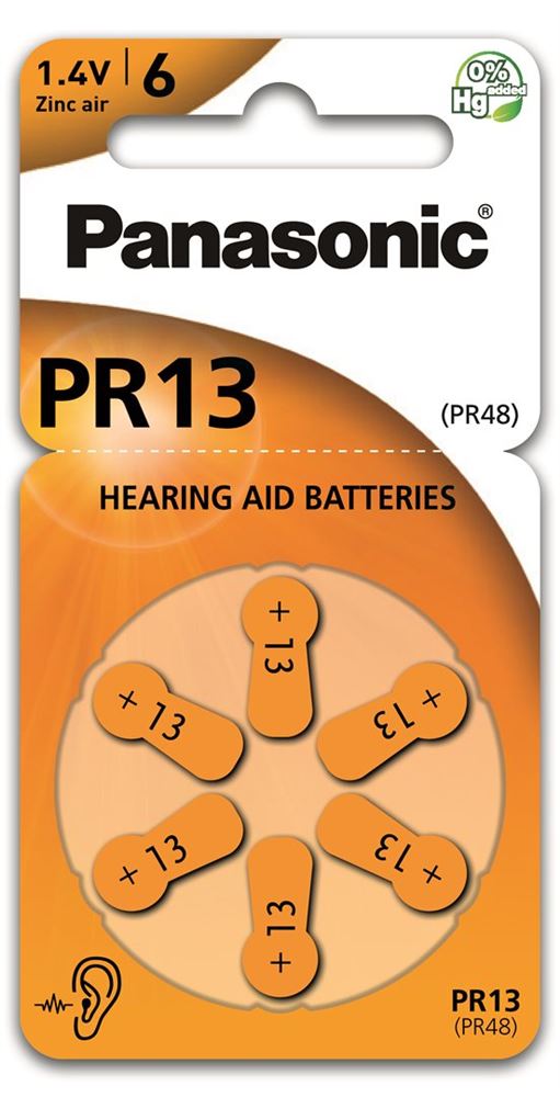 PANASONIC Hörgerät Batterien<br>6 Stück, Blister, 13