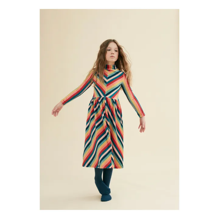 The Middle Daughter Robe en Velours Rayé | Orange