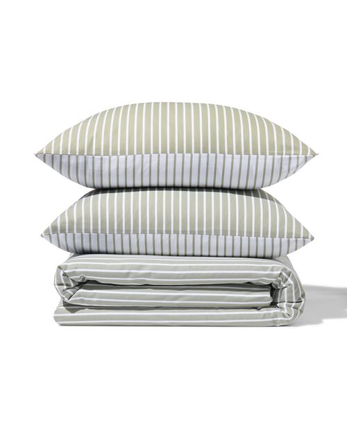 housse de couette en coton doux 240x200/220 rayée vert