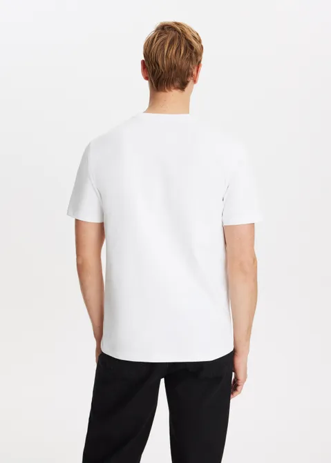 T-shirt met merk logo wit (WIT)