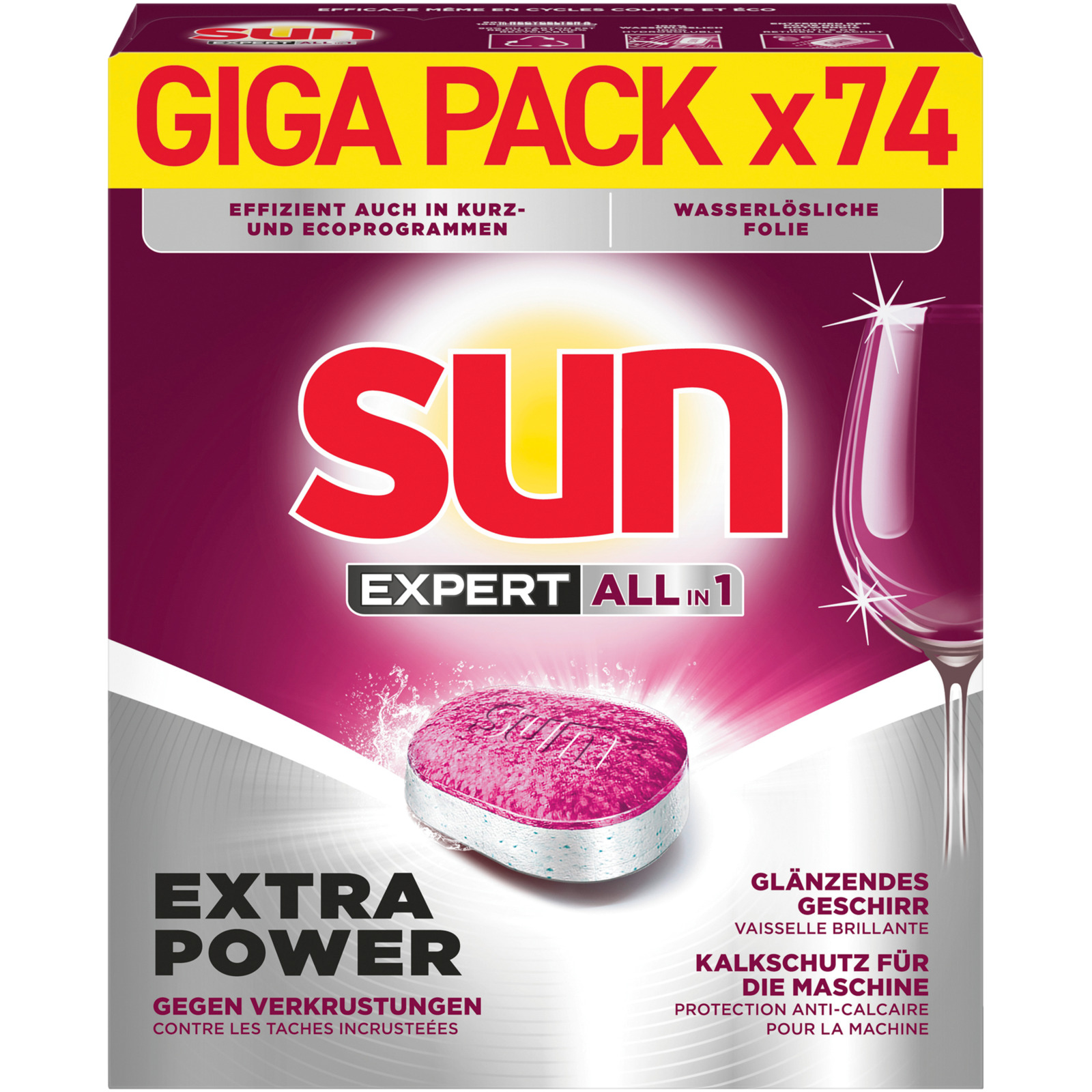 Sun All-in1 Extra Power Geschirrspültabs 74 Stück