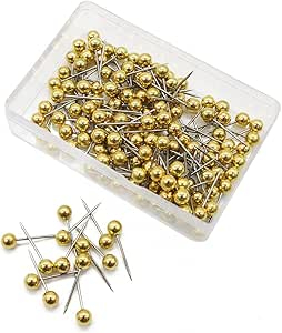 (200er Set) Mini Stecknadel DIY Mercerie Zubehör Rundkopf Pinnnadel - Gold