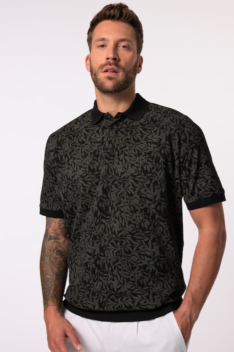 Poloshirt, Bauchfit, Piqué, floraler Print, XXL bis 8XL