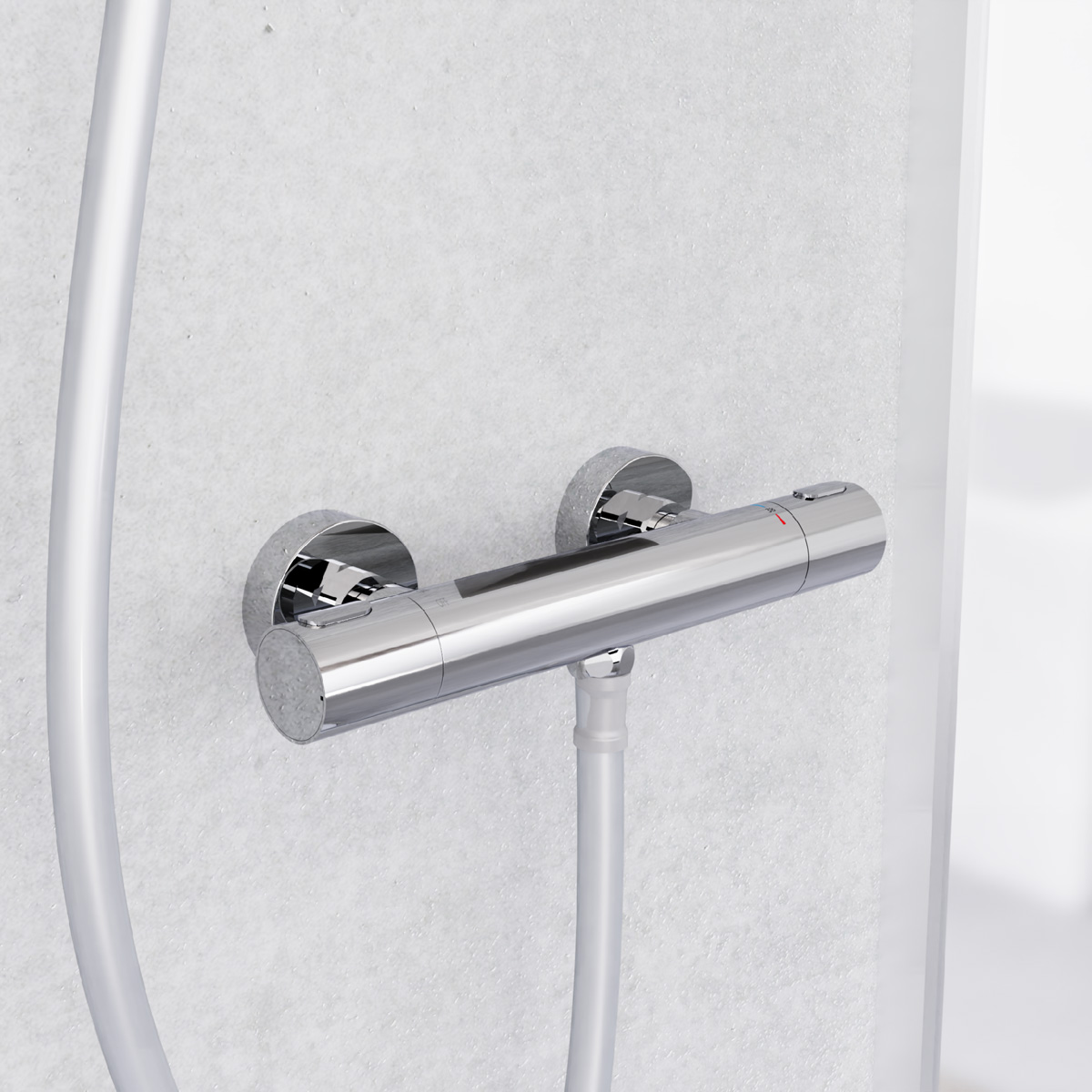 Schutte Los angeles thermostatische douchekraan chroom