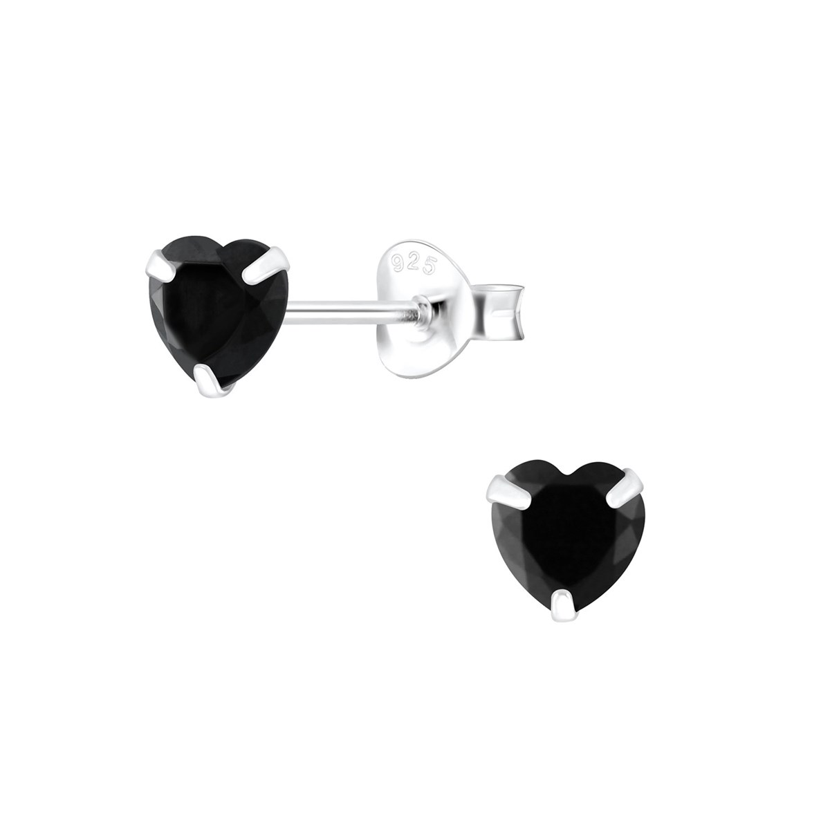 Boucles d'oreilles Coeur en argent 925 avec oxyde de zirconium