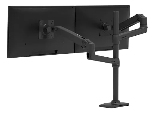 Ergotron LX - Monteringssæt (dobbelt stablearm, høj pæl) - for 2 LCD displays - mat sort - skærmstørrelse: op til 40