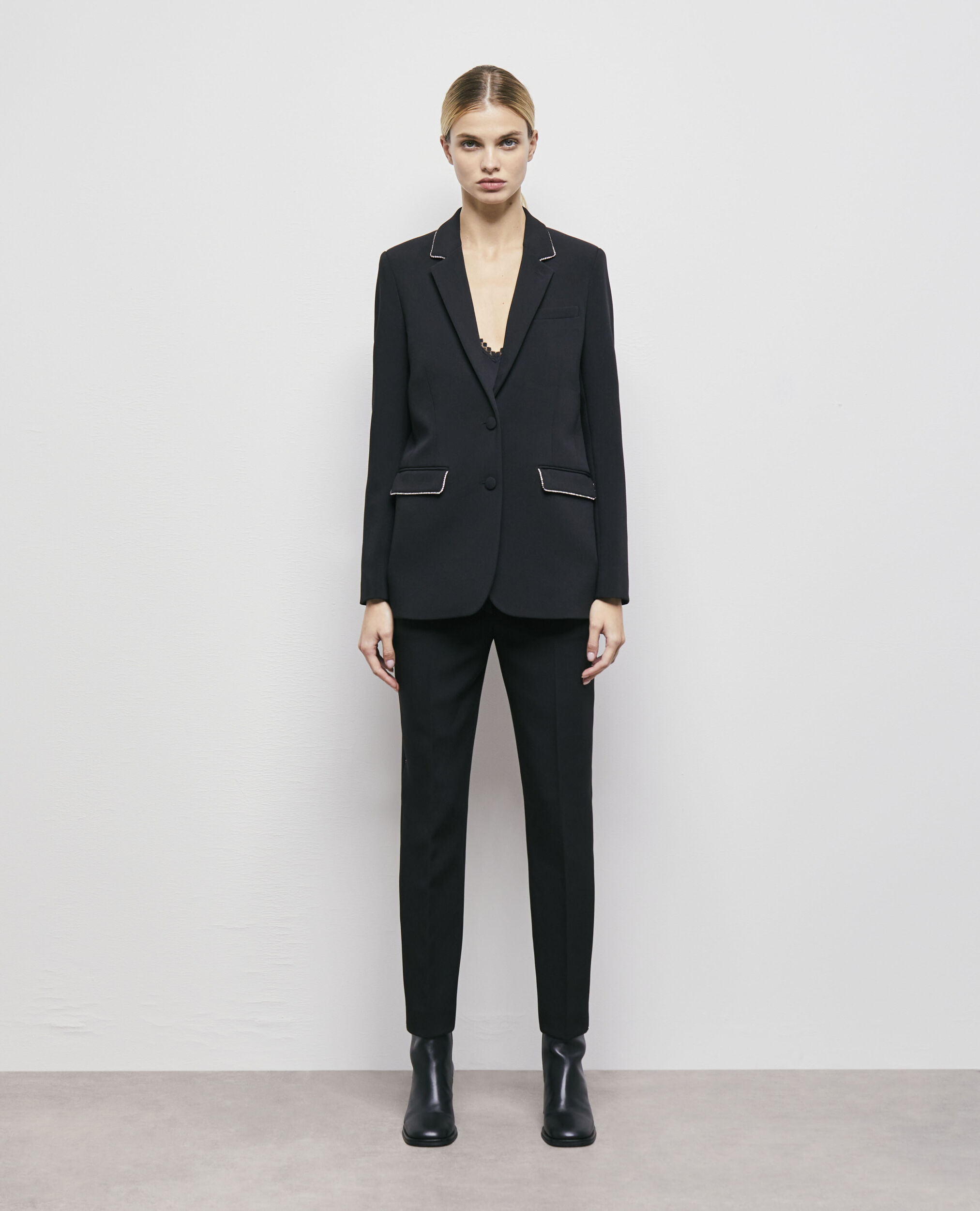 Veste de costume détails strass noir