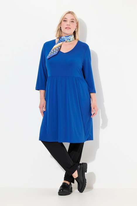 Longshirt, A-Linie, Tunika-Ausschnitt, 3/4-Arm, Taschen
