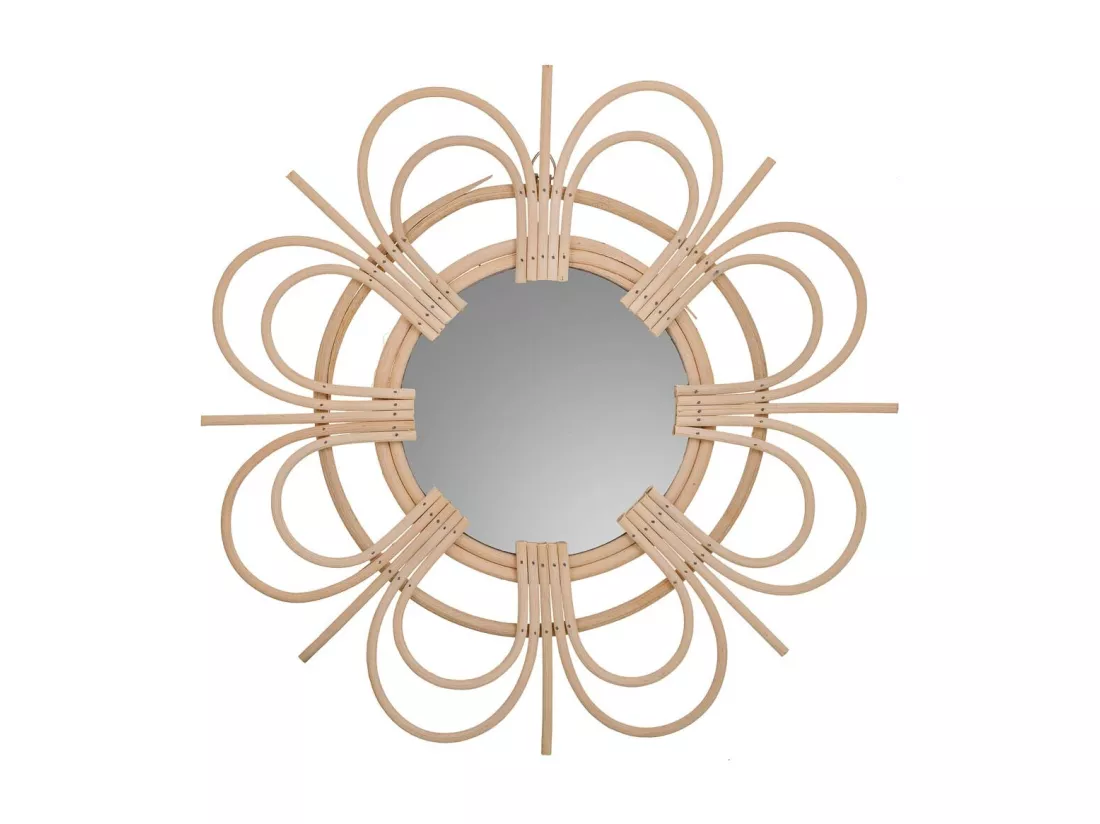 Miroir en bambou marron d40/16,5x02h