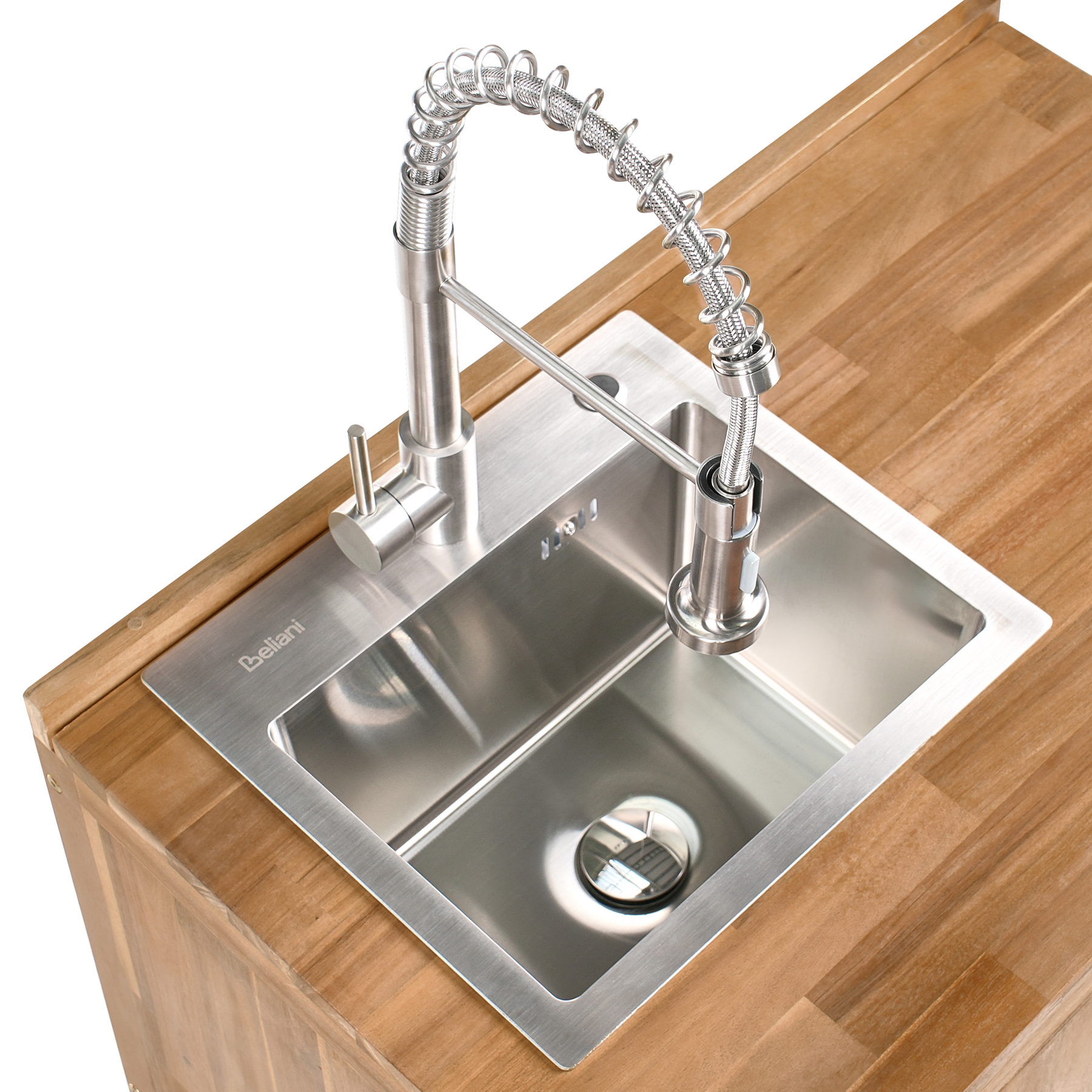 Beliani-VENOSA -Buitenkast wastafel-Zilver-50 x 80 x 90 cm-Acaciahout