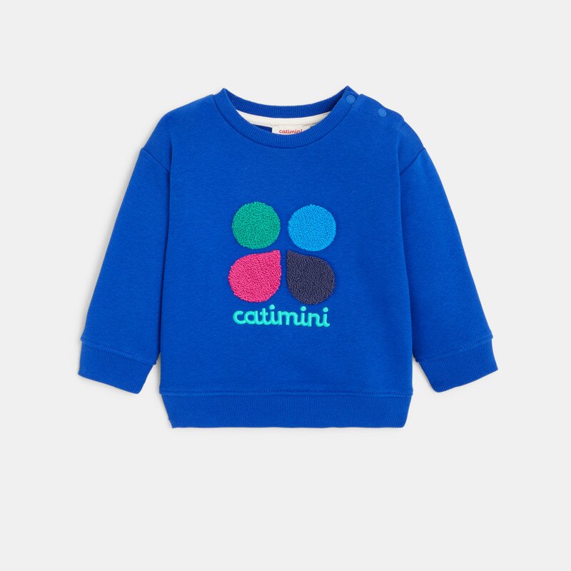 Sweat bébé molleton brodé bleu Catimini Bleu