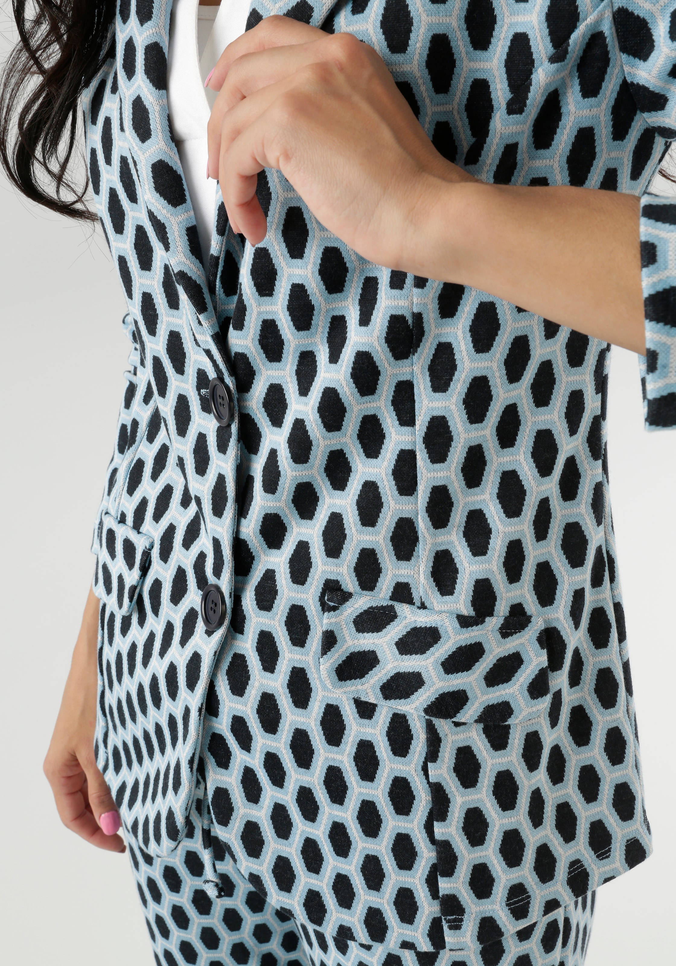 Aniston SELECTED Jerseyblazer , mit Allover-Muster in geometrischer Wabenoptik - NEUE KOLLEKTION