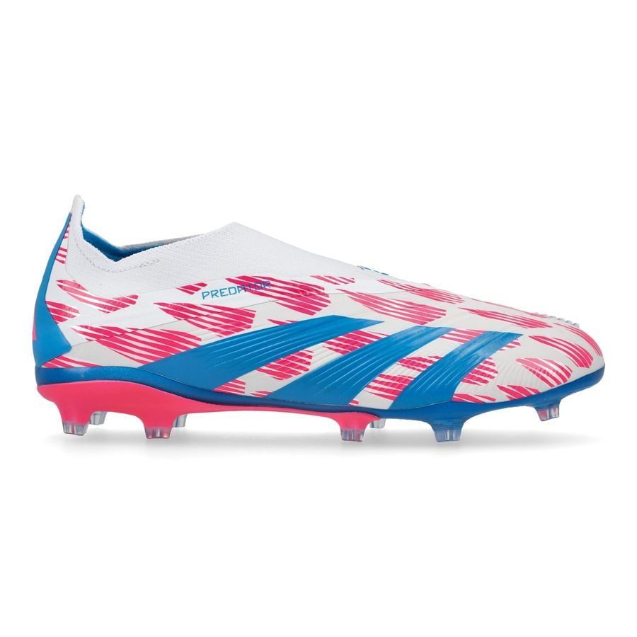 adidas Predator Elite Laceless FG Reemergence - Blanc/Bleu/Rose Enfant